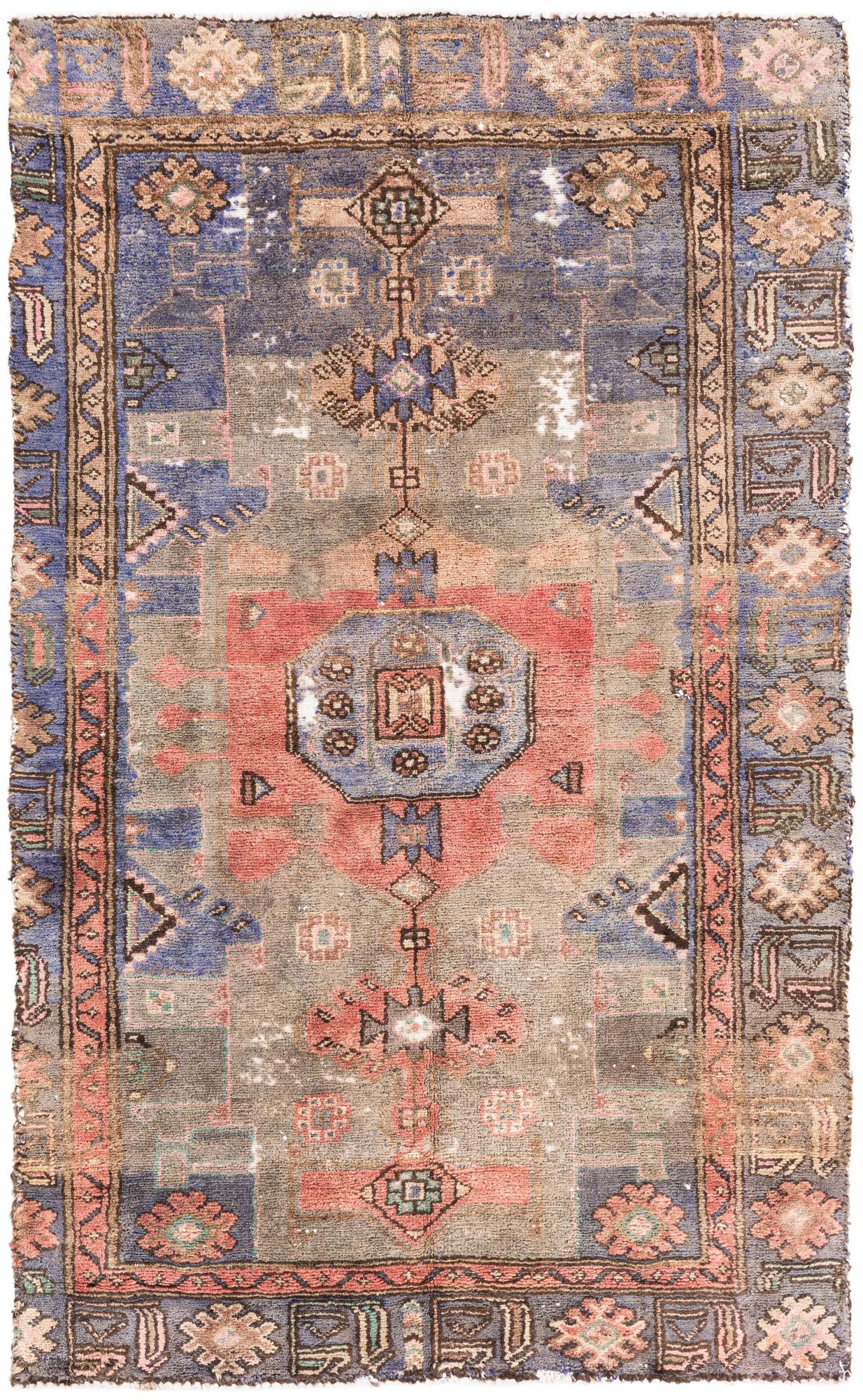 3' 8 x 6' Hand Knotted Ultra Vintage Persian Wool Rug
