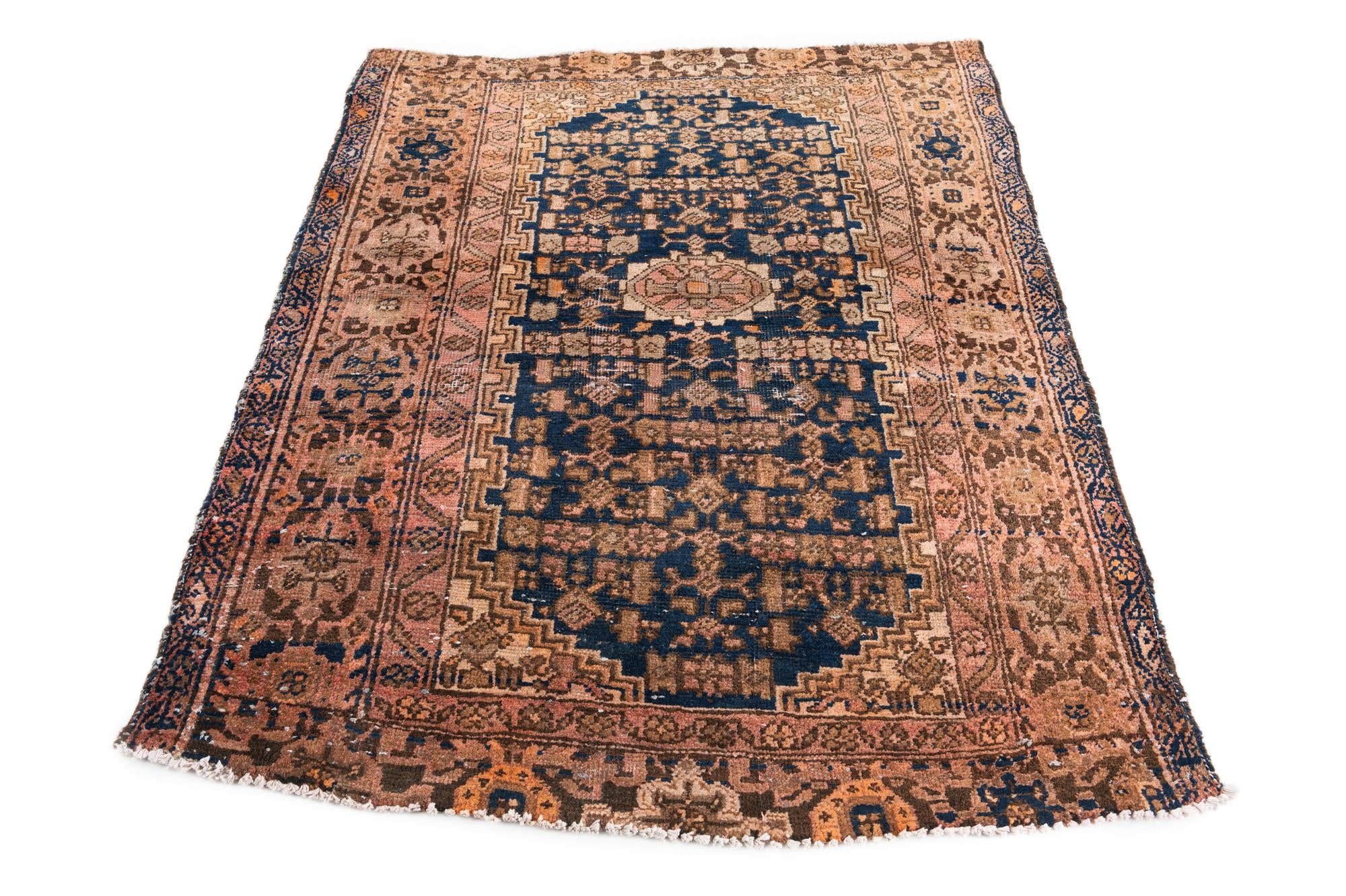 4' 4 x 5' 5 Hand Knotted Ultra Vintage Persian Wool Rug