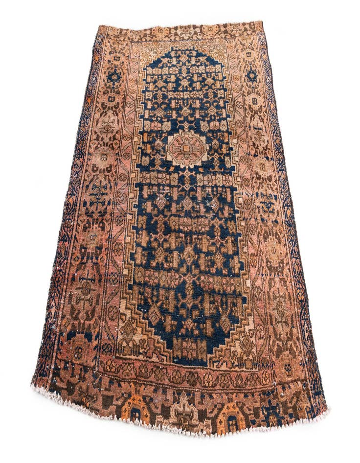 Detail image of 4' 4 x 5' 5  Hand Knotted Ultra Vintage Persian Wool Rug