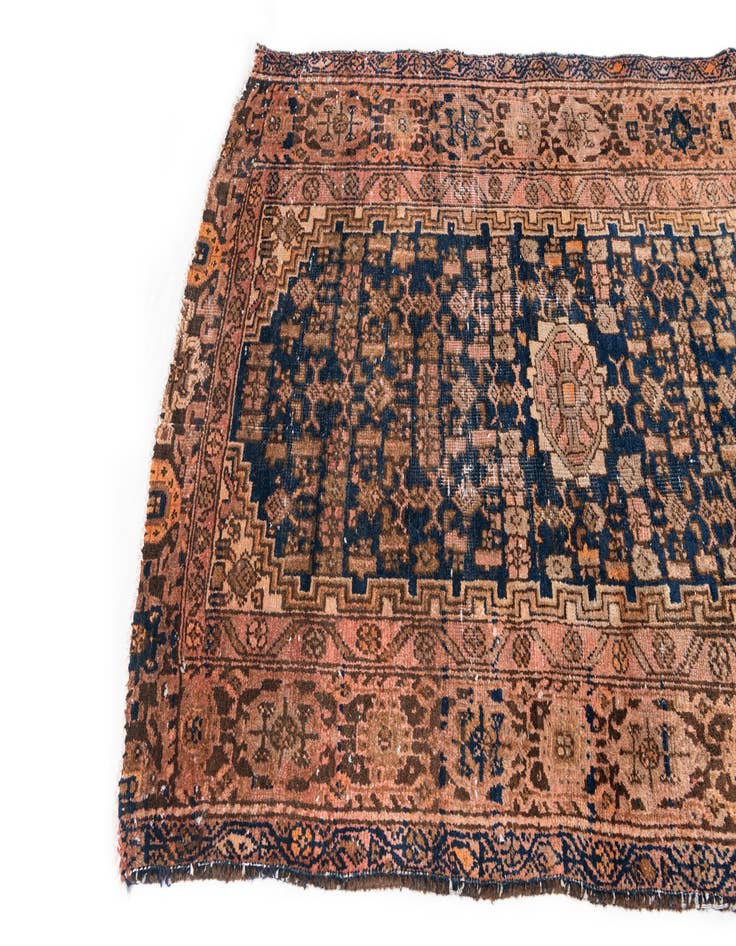 Detail image of 4' 4 x 5' 5  Hand Knotted Ultra Vintage Persian Wool Rug