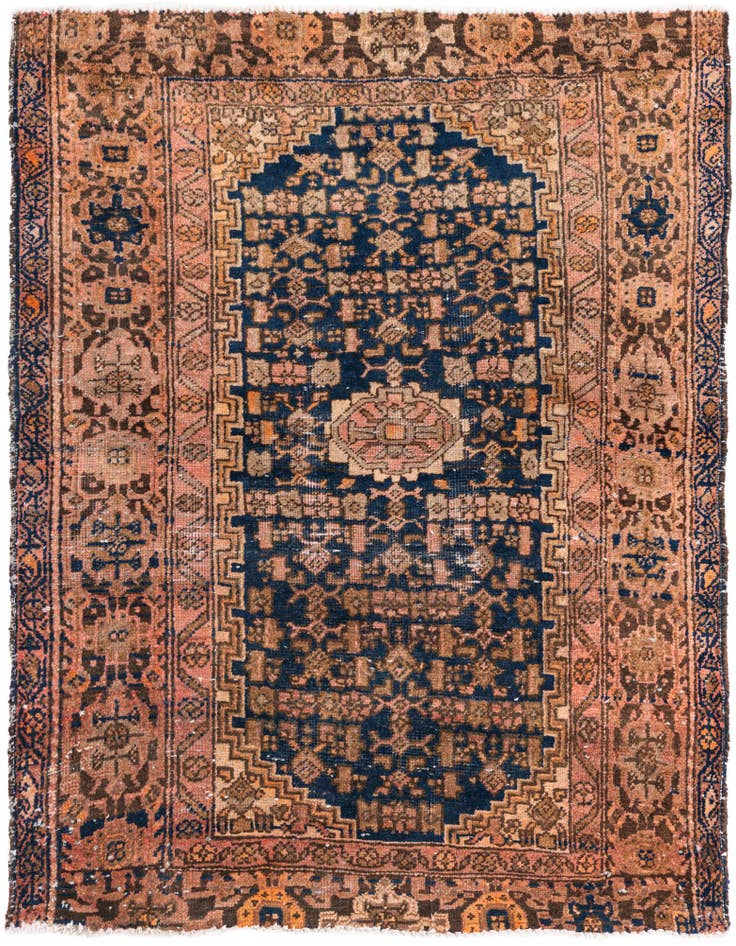 Detail image of 4' 4 x 5' 5 Hand Knotted Ultra Vintage Persian Wool Rug