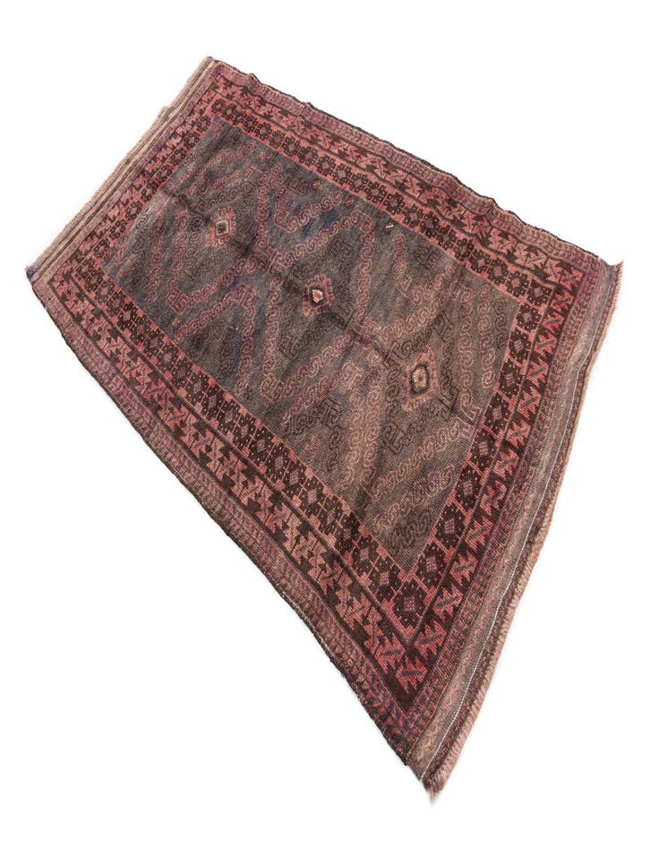 Detail image of 3' 6 x 6' 3  Hand Knotted Ultra Vintage Persian Wool Rug