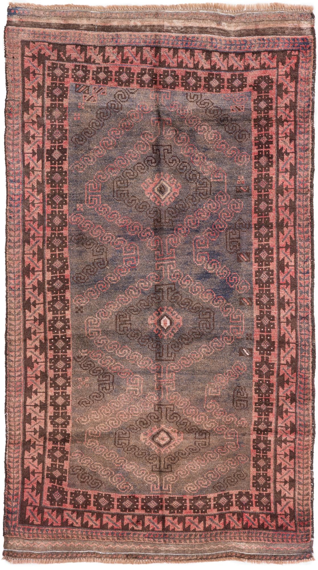 3' 6 x 6' 3 Hand Knotted Ultra Vintage Persian Wool Rug