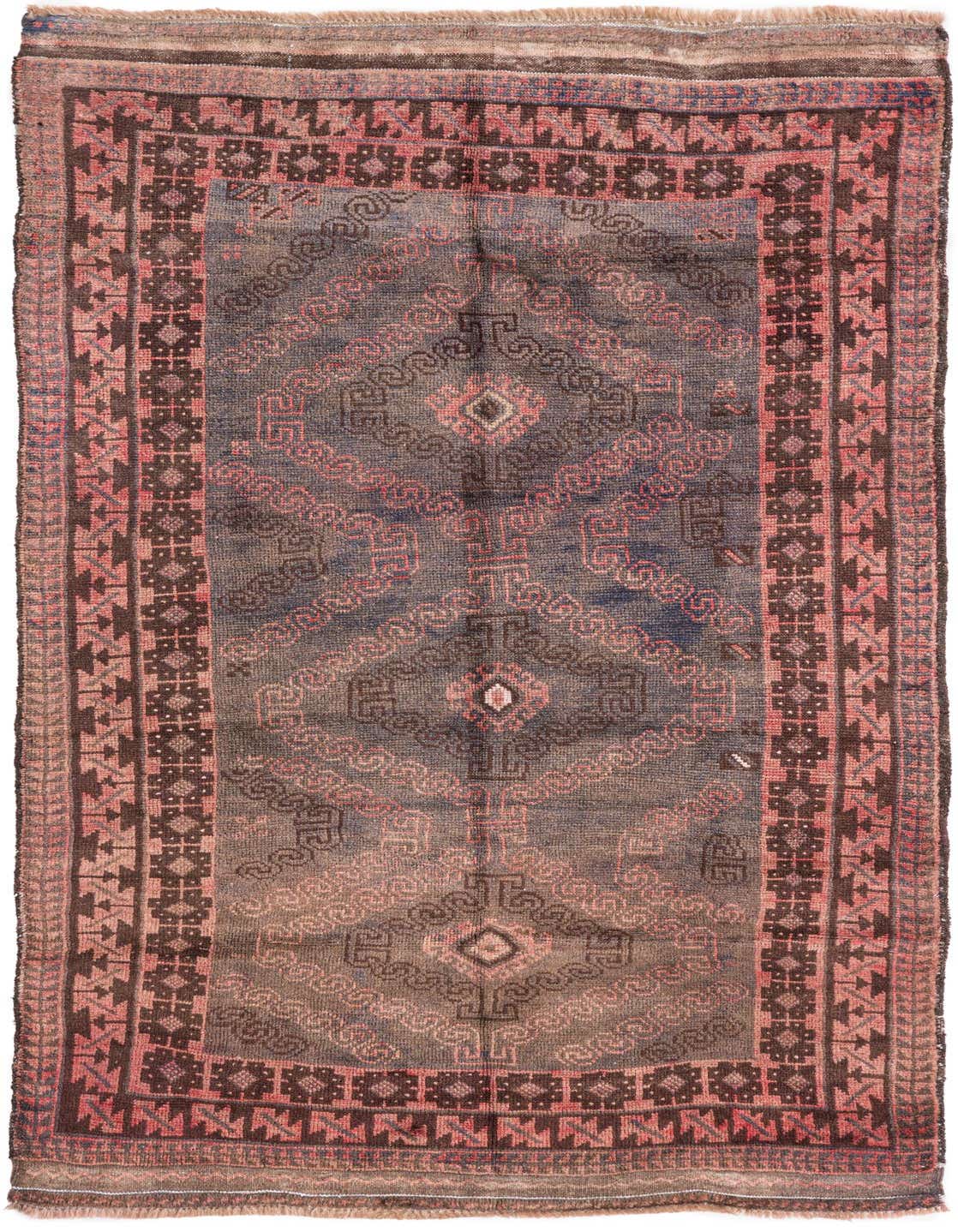 Primary image 3' 6 x 6' 3  Hand Knotted Ultra Vintage Persian Wool Rug