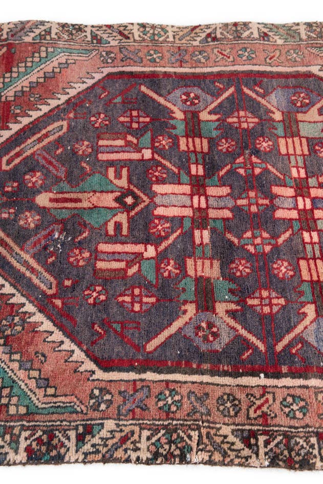 Detail image of 3' 1 x 4' 7 Hand Knotted Ultra Vintage Persian Wool Rug