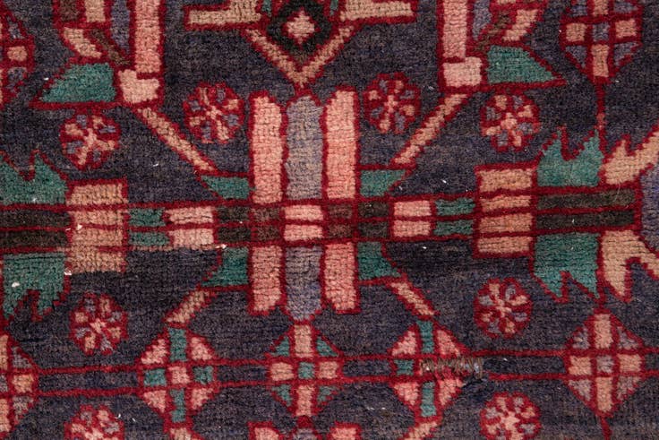 Detail image of 3' 1 x 4' 7 Hand Knotted Ultra Vintage Persian Wool Rug