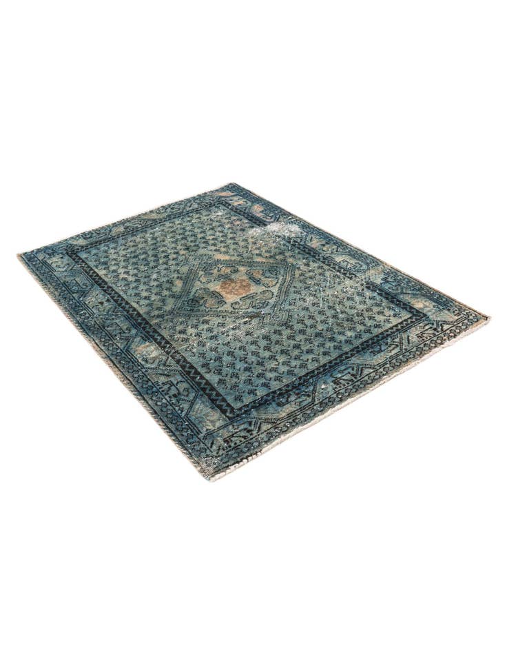 Detail image of 3' 5 x 4' 10 Hand Knotted Ultra Vintage Persian Wool Rug