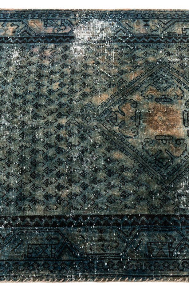 Detail image of 3' 5 x 4' 10 Hand Knotted Ultra Vintage Persian Wool Rug