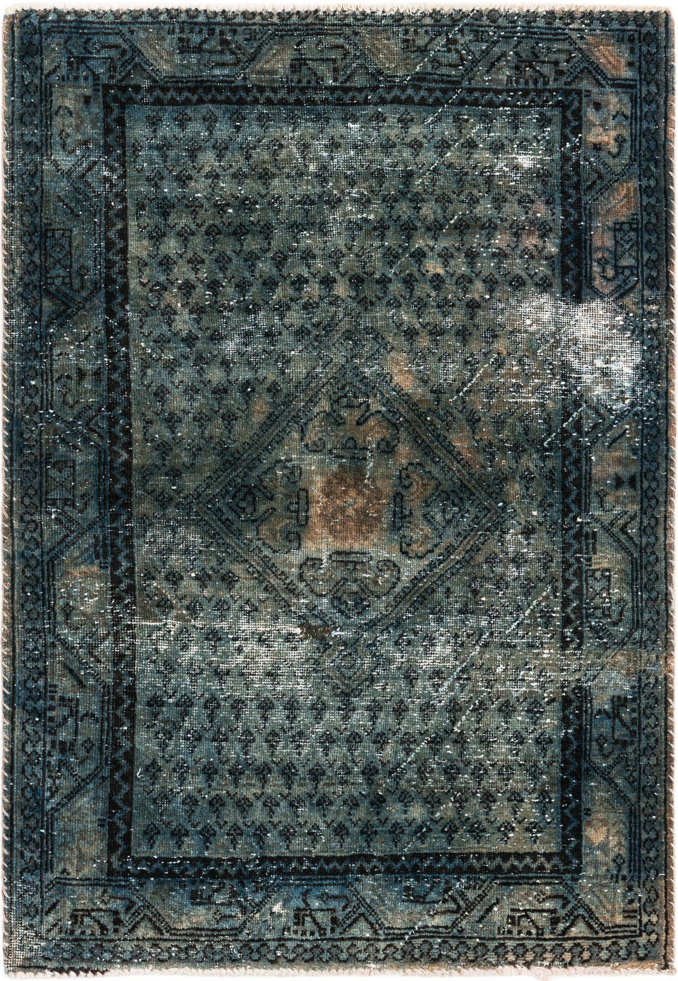 3' 5 x 4' 10 Hand Knotted Ultra Vintage Persian Wool Rug