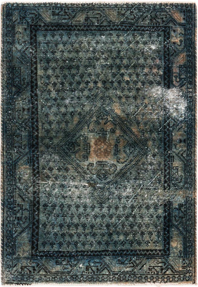 Detail image of 3' 5 x 4' 10 Hand Knotted Ultra Vintage Persian Wool Rug