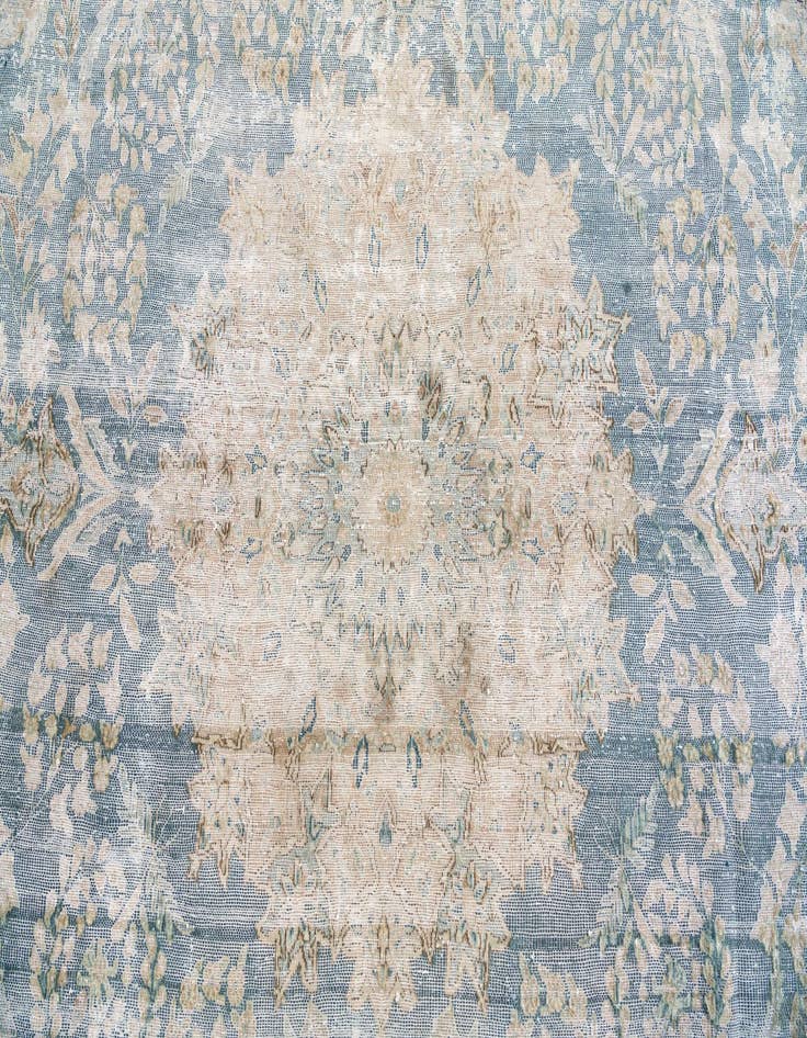 Detail image of 5' 9 x 9'  Hand Knotted Ultra Vintage Persian Wool Rug