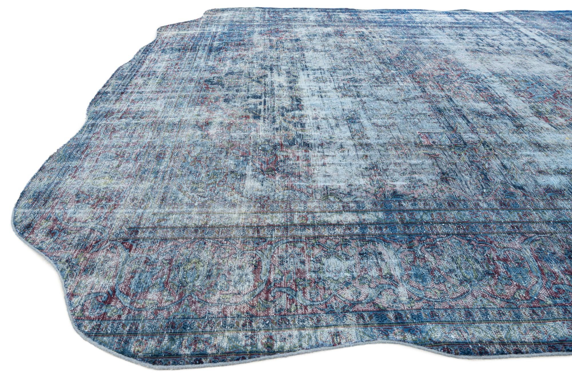 9' 4 x 12' 10 Hand Knotted Ultra Vintage Persian Wool Rug