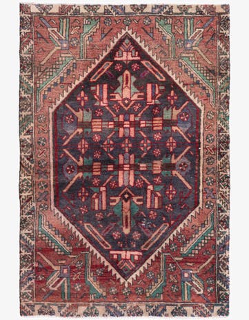 3' 1 x 4' 7 Hand Knotted Ultra Vintage Persian Wool Rug