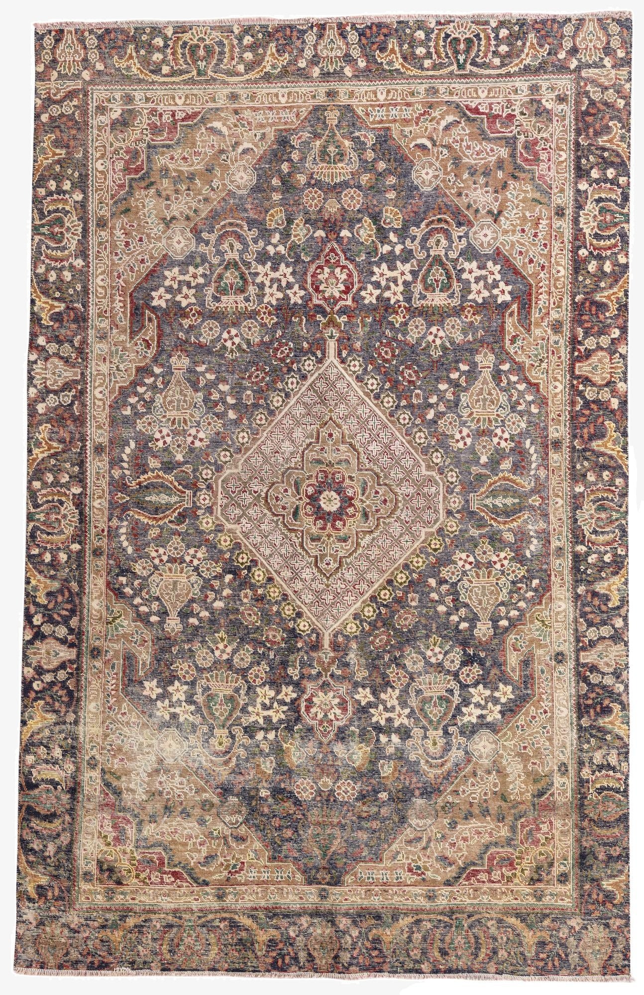 Primary image 6' 1 x 9' 8  Hand Knotted Ultra Vintage Persian Wool Rug