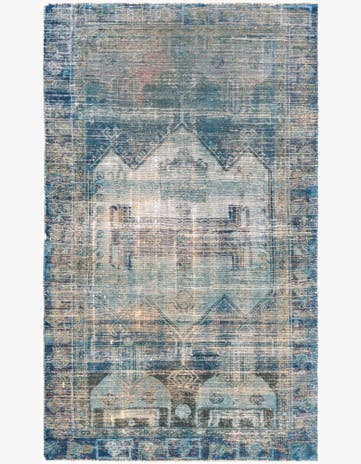 4' 7 x 7' 7 Hand Knotted Ultra Vintage Persian Wool Rug