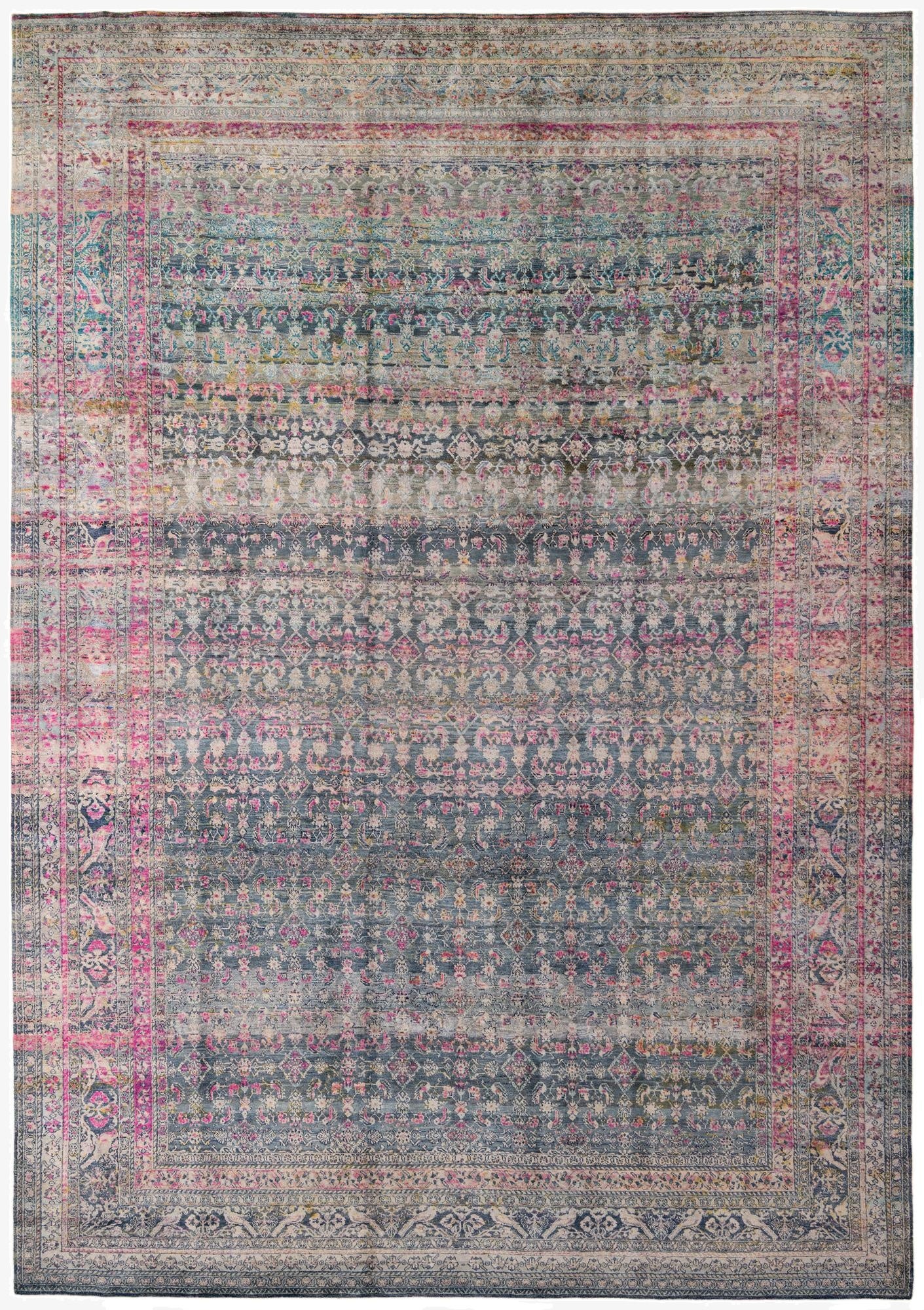 9' x 12' 8  Hand Knotted Ultra Vintage Persian Rug