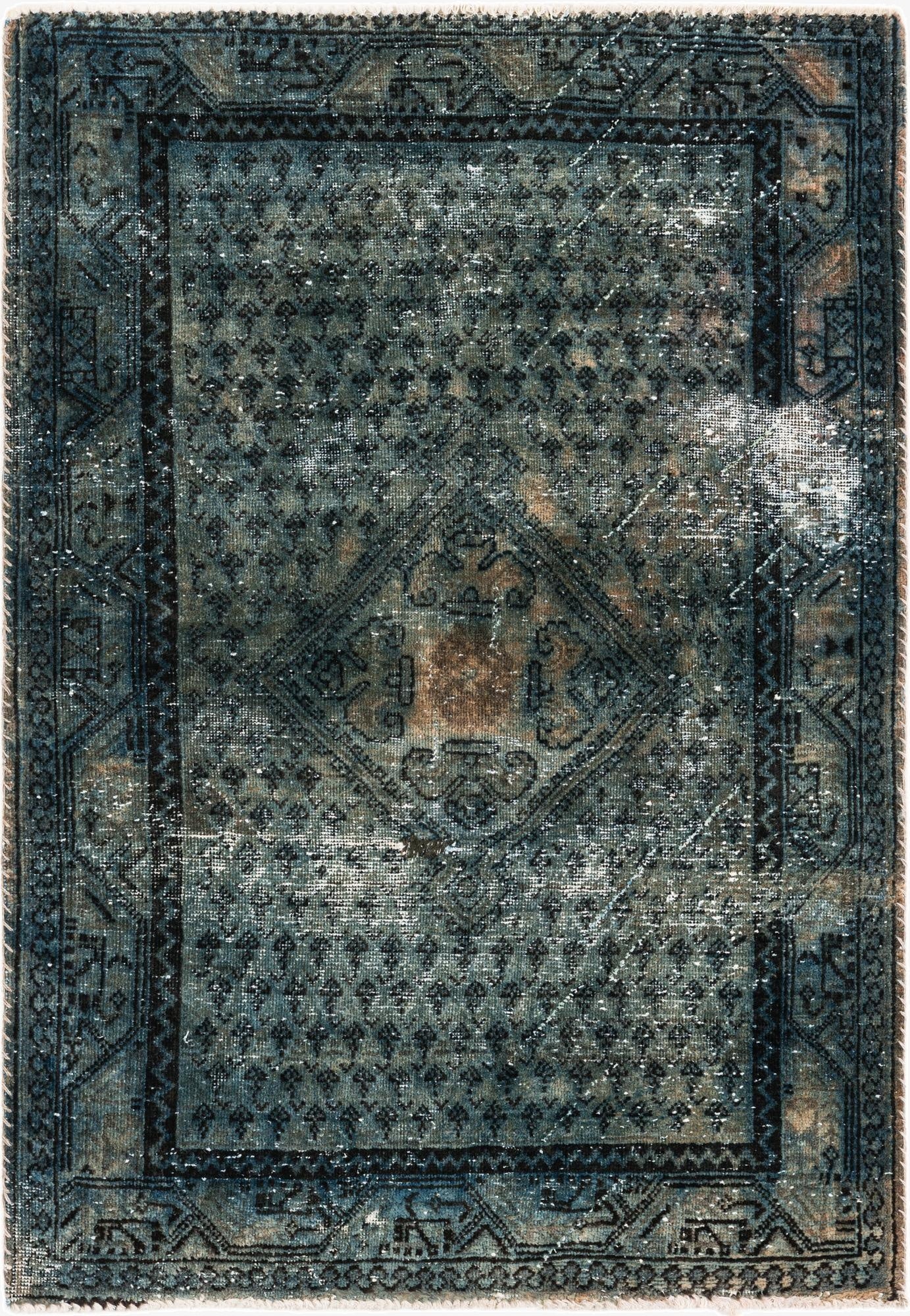 Primary image 3' 5 x 4' 10  Hand Knotted Ultra Vintage Persian Wool Rug