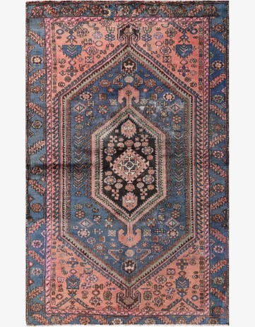 4' 5 x 6' 10 Hand Knotted Ultra Vintage Persian Wool Rug