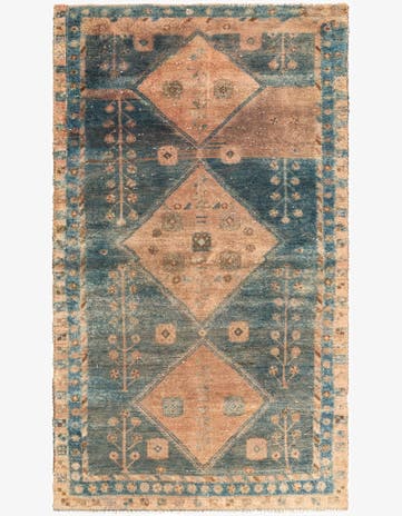 4' 1 x 7' Hand Knotted Ultra Vintage Persian Wool Rug