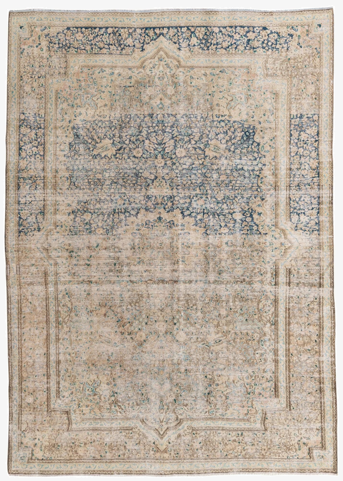 6' 4 x 9'  Hand Knotted Ultra Vintage Persian Wool Rug