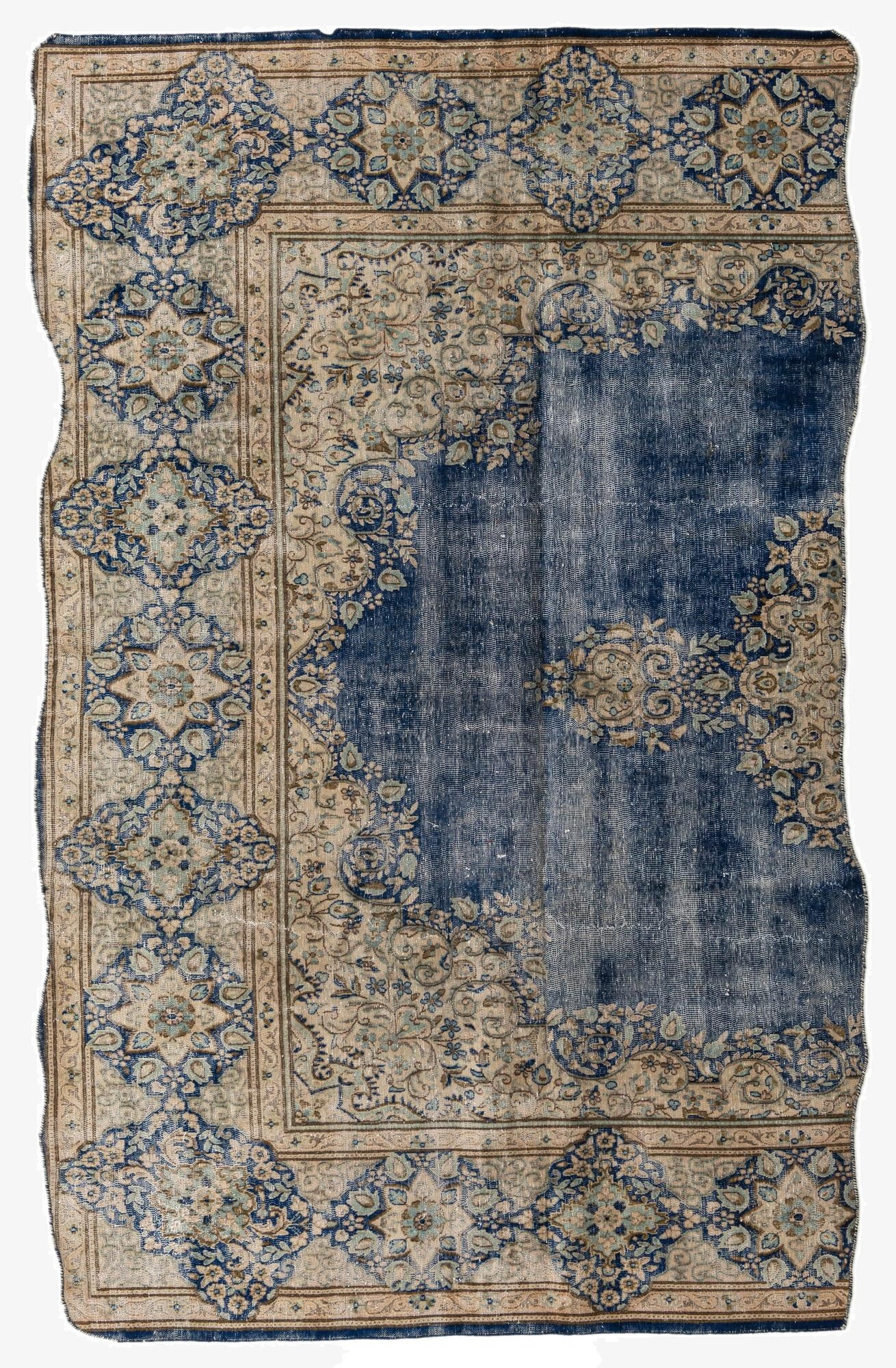 6' x 9' 7  Hand Knotted Ultra Vintage Persian Wool Rug