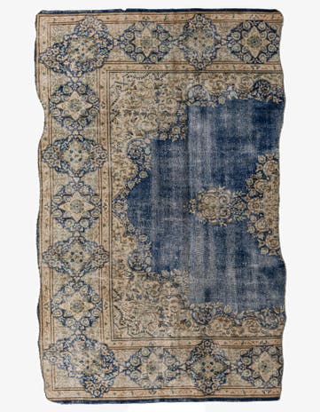 6' x 9' 7 Hand Knotted Ultra Vintage Persian Wool Rug