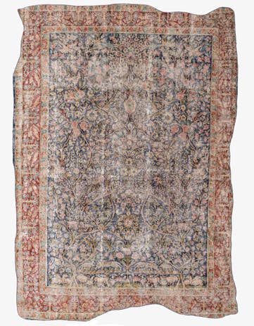 6' 7 x 9' 3 Hand Knotted Ultra Vintage Persian Wool Rug