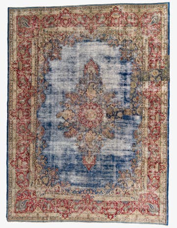 9' 9 x 13' Hand Knotted Ultra Vintage Persian Wool Rug