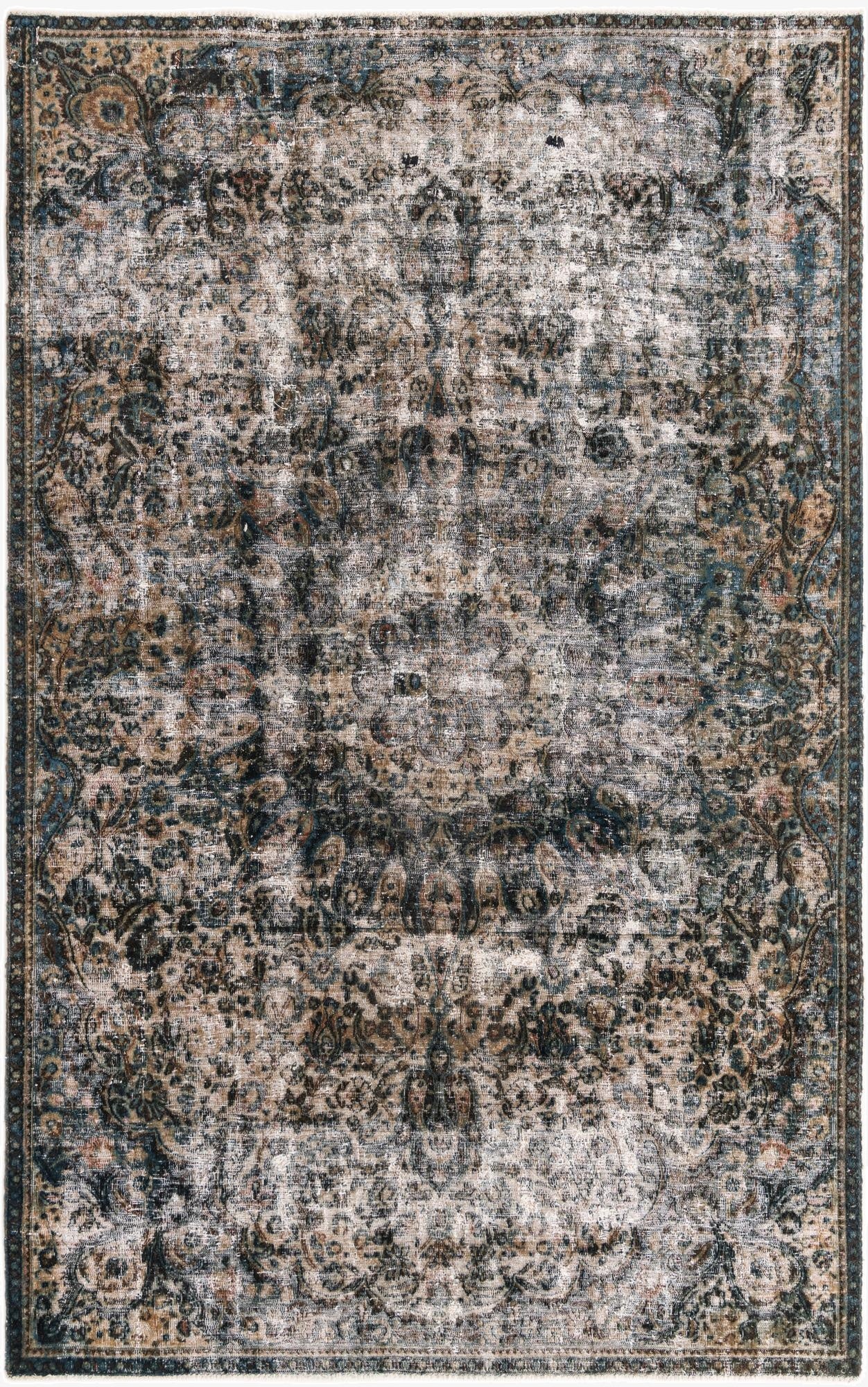6' 10 x 11'  Hand Knotted Ultra Vintage Persian Wool Rug