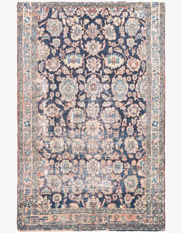 4' 6 x 7' 1 Hand Knotted Ultra Vintage Persian Wool Rug