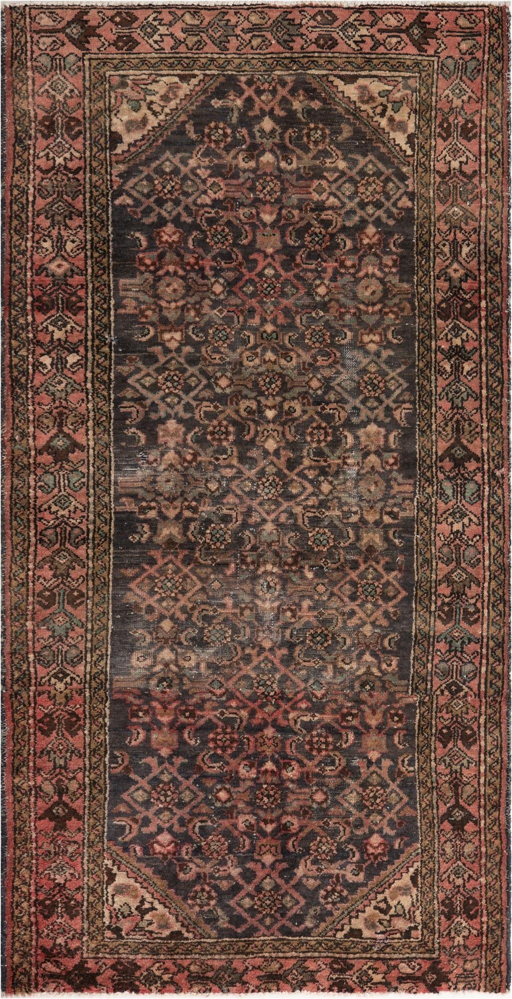 3' 9 x 7' 1  Hand Knotted Ultra Vintage Persian Wool Rug