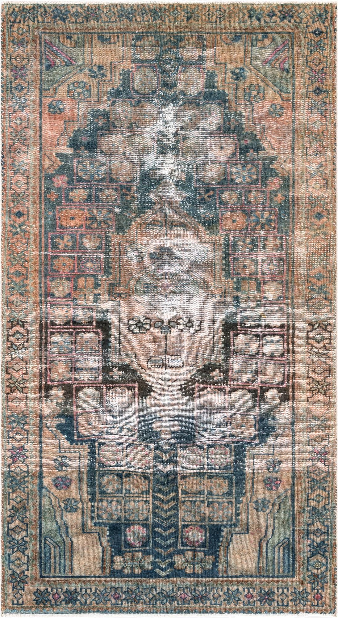 4' 4 x 8'  Hand Knotted Ultra Vintage Persian Wool Rug