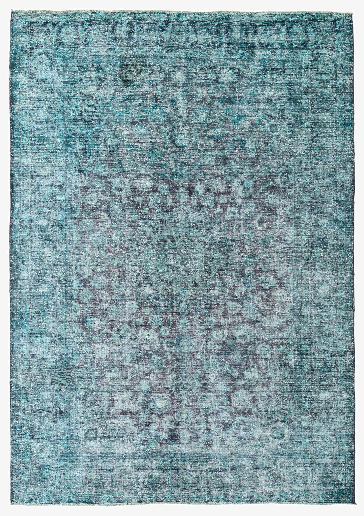 6' 8 x 9' 5  Hand Knotted Ultra Vintage Persian Wool Rug