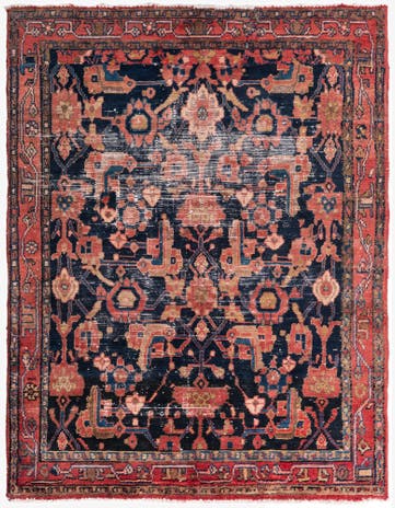 4' 9 x 6' Hand Knotted Ultra Vintage Persian Wool Rug