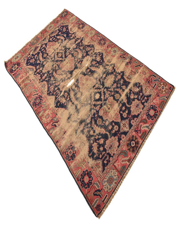 Detail image of 4' 1 x 6' 10 Hand Knotted Varamin Persian Wool Rug