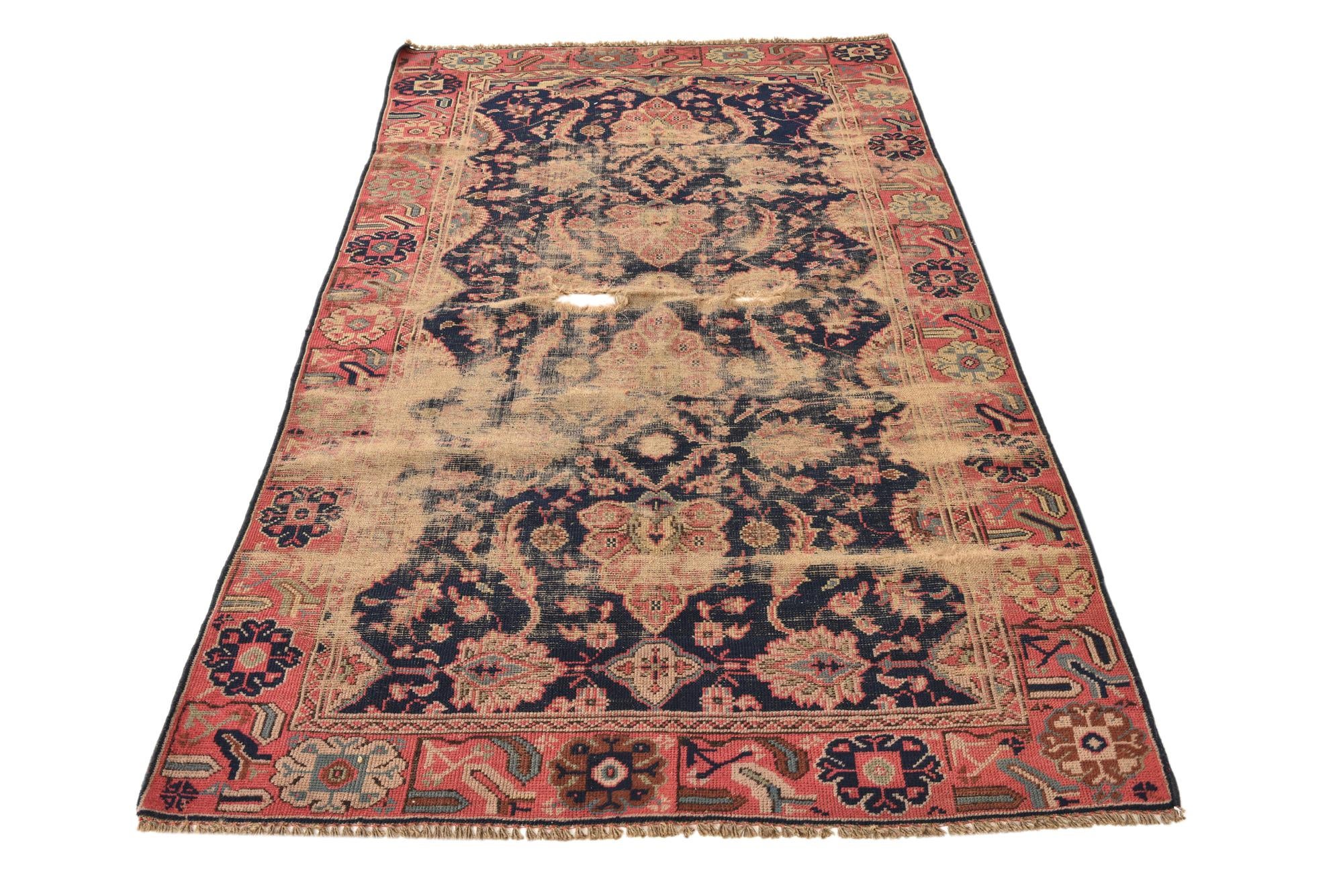 4' 1 x 6' 10 Hand Knotted Varamin Persian Wool Rug