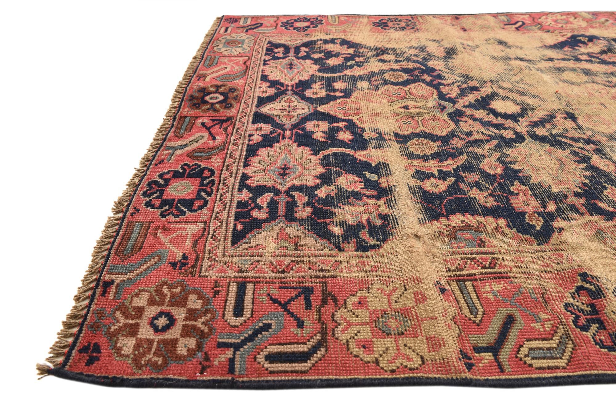 4' 1 x 6' 10 Hand Knotted Varamin Persian Wool Rug