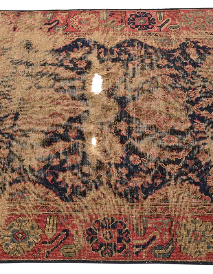 Detail image of 4' 1 x 6' 10 Hand Knotted Varamin Persian Wool Rug