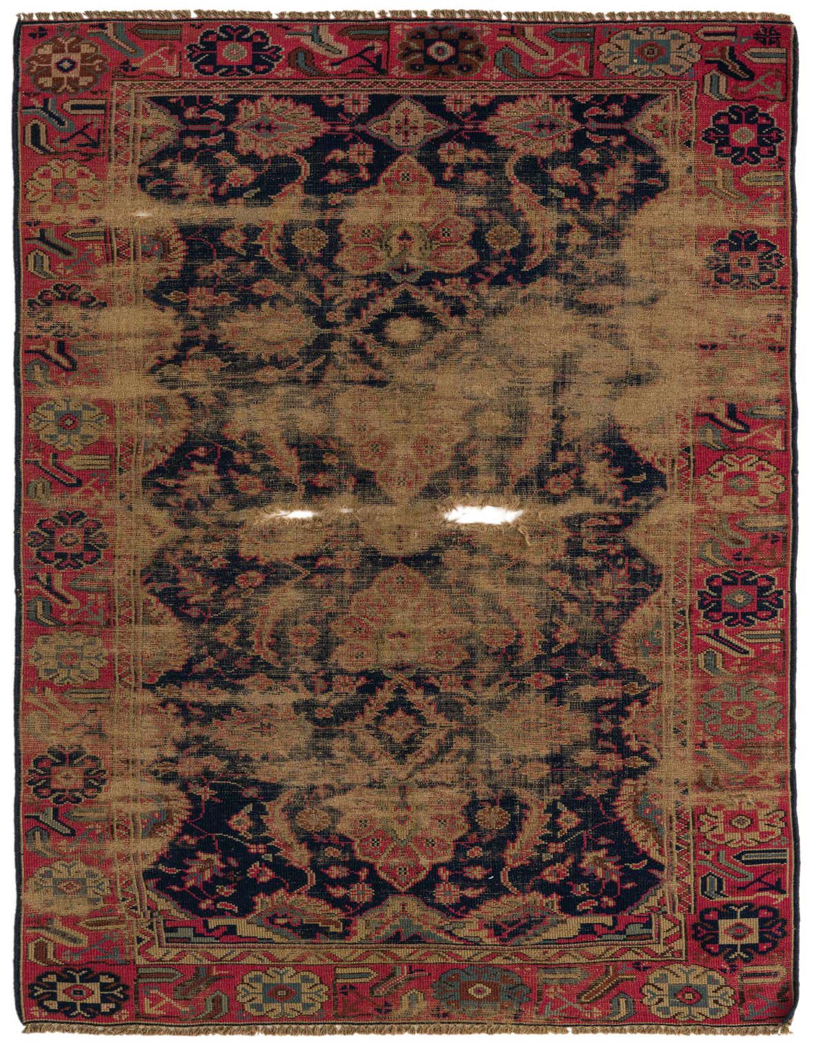 4' 1 x 6' 10 Hand Knotted Varamin Persian Wool Rug