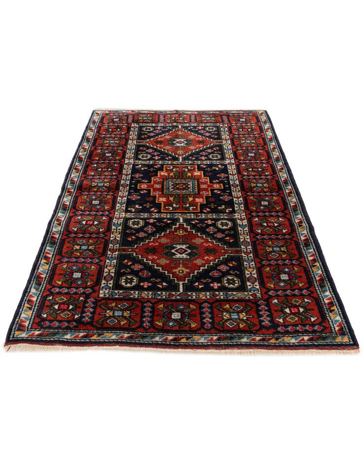 Detail image of 3' 3 x 4' 8  Hand Knotted Yalameh Wool Rug