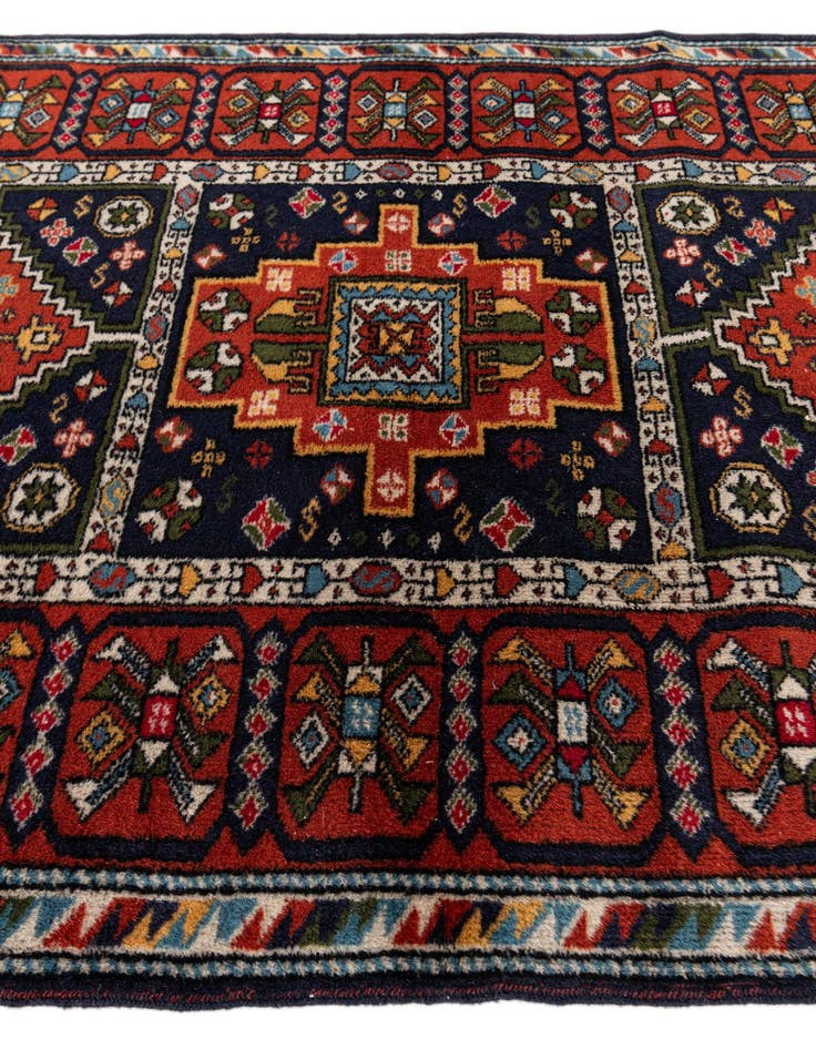 Detail image of 3' 3 x 4' 8  Hand Knotted Yalameh Wool Rug