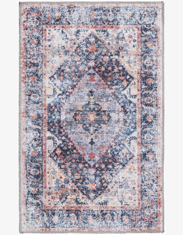 Navy Blue Washable Yara Rug