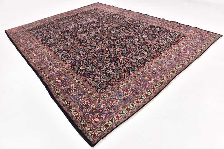 10' x 12' 7 Hand Knotted Yazd Persian Wool Rug
