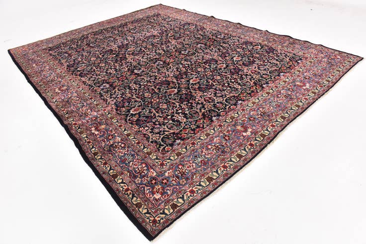 Detail image of 10' x 12' 7 Hand Knotted Yazd Persian Wool Rug