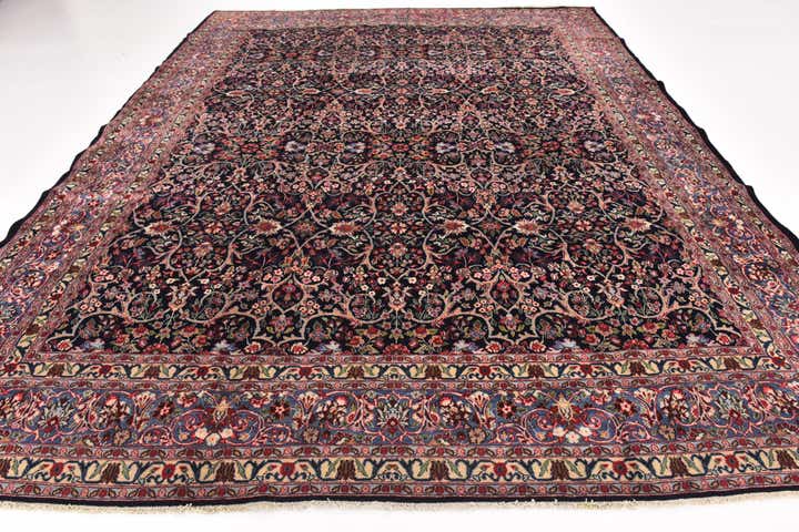10' x 12' 7 Hand Knotted Yazd Persian Wool Rug