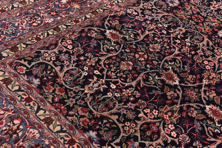 Detail image of 10' x 12' 7 Hand Knotted Yazd Persian Wool Rug
