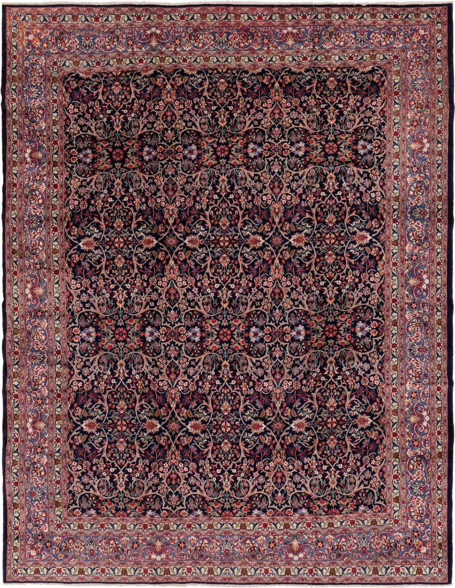 10' x 12' 7 Hand Knotted Yazd Persian Wool Rug