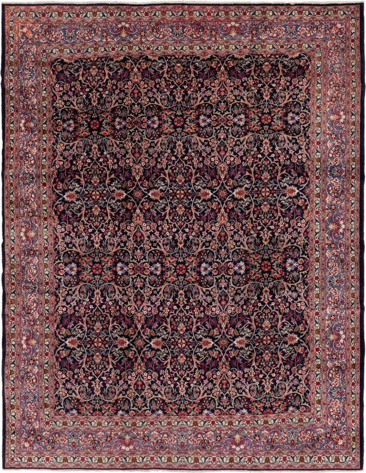 10' x 12' 7 Hand Knotted Yazd Persian Wool Rug