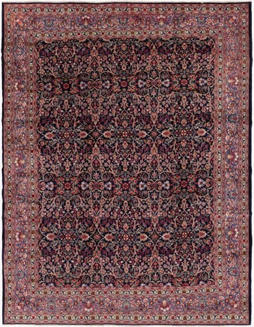 10' x 12' 7 Hand Knotted Yazd Persian Wool Rug