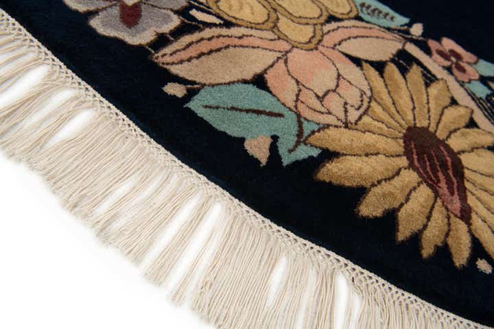 8' 2 x 8' 2 Hand Knotted Agra Oriental Wool Round Rug